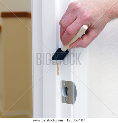 Painting Chipped Off Area On A Door Frame