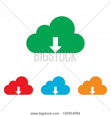 Cloud sign. Colorfull set