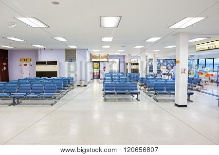 PATTAYA, THAILAND - FEBRUARY 26, 2016: inside of U-Tapao International Airport. U-Tapao Rayong-Pattaya International Airport is serving Rayong and Pattaya cities in Thailand.