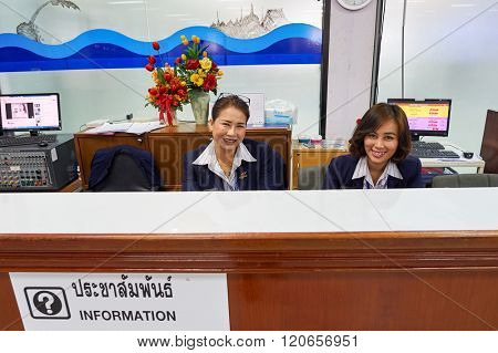PATTAYA, THAILAND - FEBRUARY 26, 2016: staff at U-Tapao International Airport. U-Tapao Rayong-Pattaya International Airport is serving Rayong and Pattaya cities in Thailand.