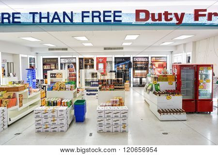 PATTAYA, THAILAND - FEBRUARY 26, 2016: inside of U-Tapao International Airport. U-Tapao Rayong-Pattaya International Airport is serving Rayong and Pattaya cities in Thailand.