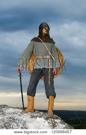 Knight  On A Rock With A Sword
