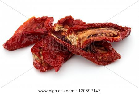 Dried tomatoes isolated on white background cutout