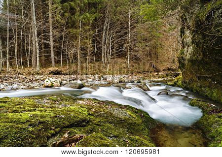 a beautiful waterfall on the river Cheia in Romania