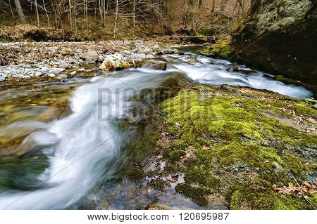 a beautiful waterfall on the river Cheia in Romania