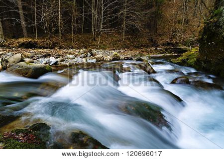 a beautiful waterfall on the river Cheia in Romania