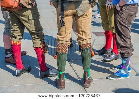 Colourful Socks And Shoes At Tweed Run