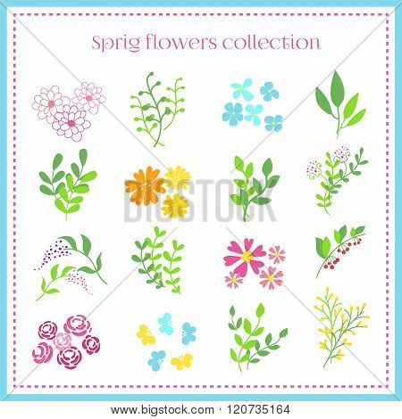 Spring Flowers Set.Vector illustration