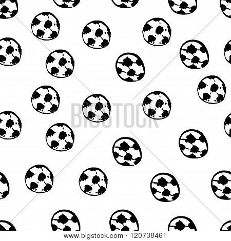 Football Balls Seamless Pattern.