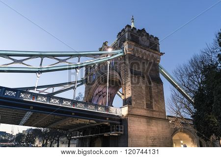 Tower Bridge London Over River Thames In The Evening