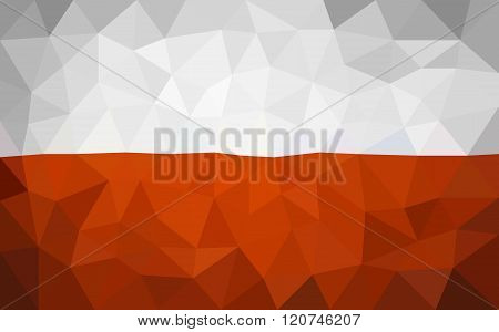 Poland high poly triangulate flag