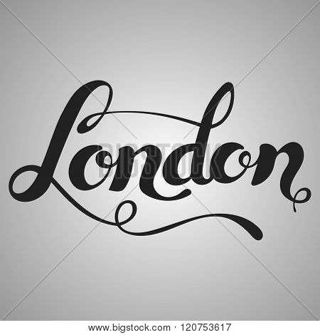 London lettering. Hand written London. Modern hand lettering.