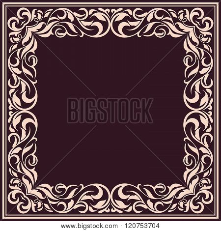 Frame with vintage pattern.Background with floral design.