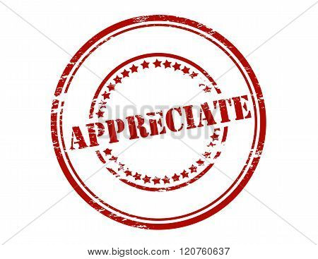 Rubber stamp with word apreciate inside vector illustration