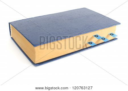book with bookmarks on a white background