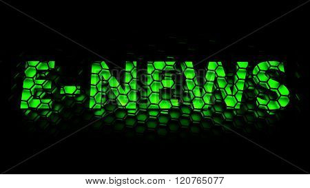e-news (digital journalism or online journalism) - computer generated image (3D render)