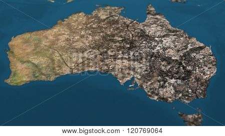 Dying Earth Global Warming Heavy Pollution Affected And Dried Australia