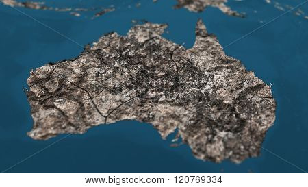 Dying Earth Global Warming Heavy Pollution Affected And Dried Australia