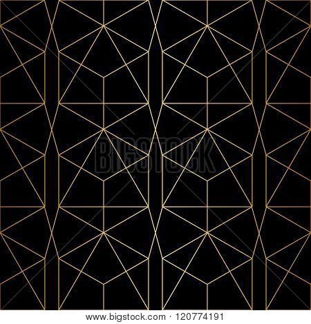 Golden Texture. Seamless Geometric Pattern.