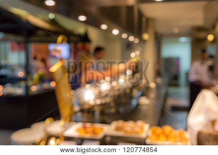 Abstrast Blurred background : restaurant cafe blur with bokeh
