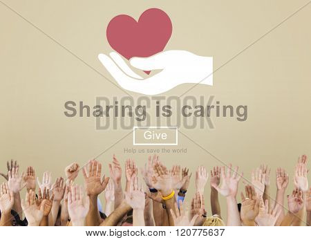 Sharing is Caring Money Donation Give Concept