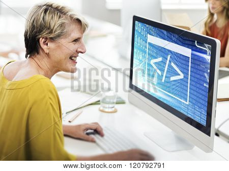 Binary Code Html Web Programming Concept