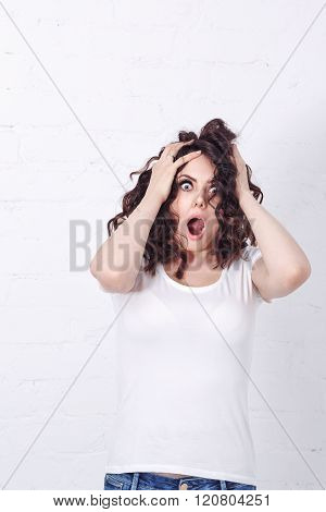 Girl Was Surprised And Shocked.