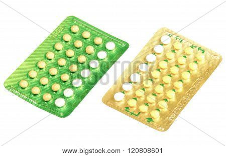 Contraceptive Control Pill Isolated With Cilpping Path