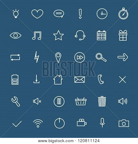 Universal Linear Icons For Web And Mobile,communications. Vector Illustration.