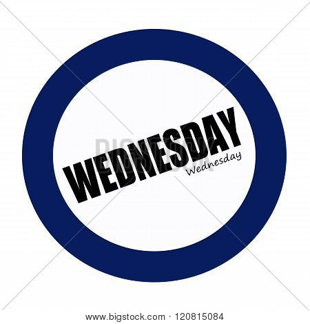 an images of WEDNESDAY black stamp text on white