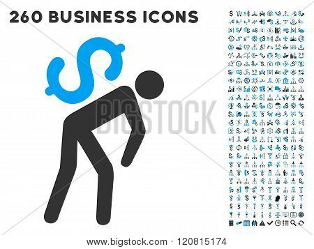 Money Courier Icon with Flat Vector Set