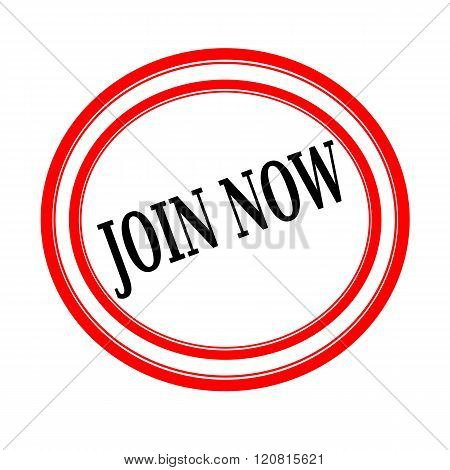 JOIN NOW black stamp text on white backgroud