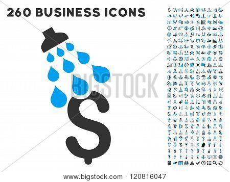 Money Shower Icon with Flat Vector Set