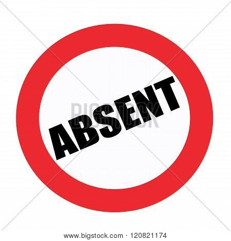 an images of Absent black stamp text on white