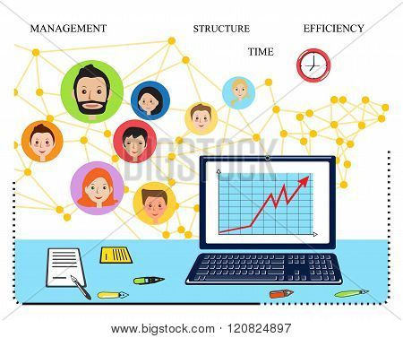 Modern vector business concept, team