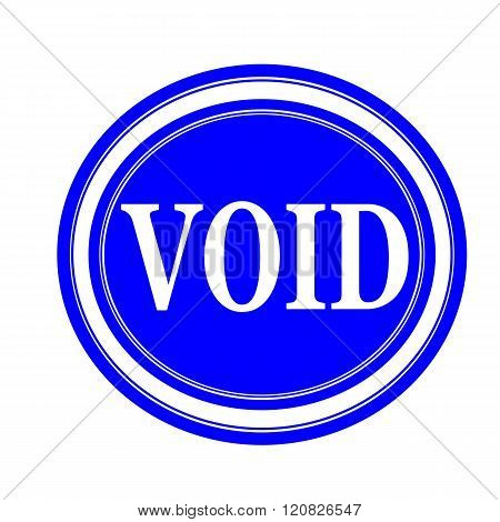 an images of Void white stamp text on blue