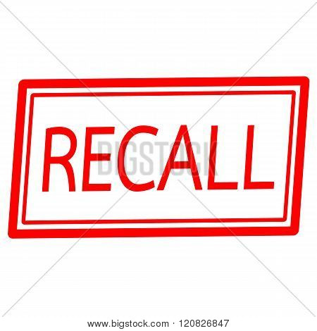 an images of Recall red stamp text on white