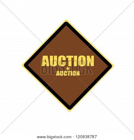 Auction Yellow Stamp Text On Brown Background