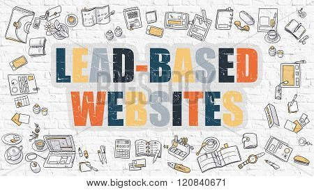Lead-Based Websites Concept with Doodle Design Icons.