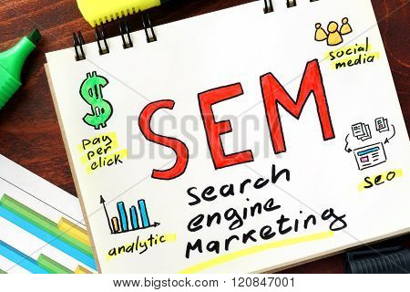 SEM written in a notebook.
