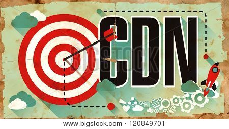 CDN on Poster in Grunge Design.