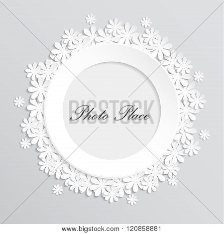 Paper Texture Floral Wedding Photo Frame