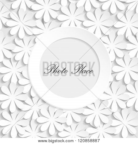 Paper Texture Floral Wedding Photo Frame