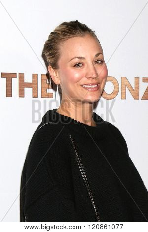 LOS ANGELES - MAR 7:  Kaley Cuoco at the The Bronze Premiere at the SilverScreen Theater at the Pacific Design Center on March 7, 2016 in Los Angeles, CA