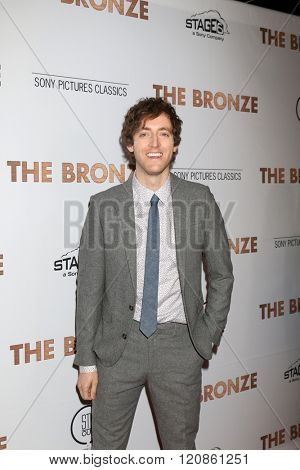 LOS ANGELES - MAR 7:  Thomas Middleditch at the The Bronze Premiere at the SilverScreen Theater at the Pacific Design Center on March 7, 2016 in Los Angeles, CA
