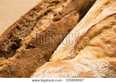 Rye And White Bread Close-up