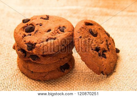 Chocolate Chip Cookies On Sacking