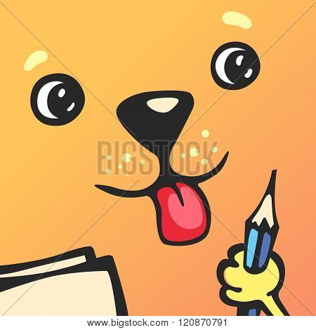 Cartoon character square dog