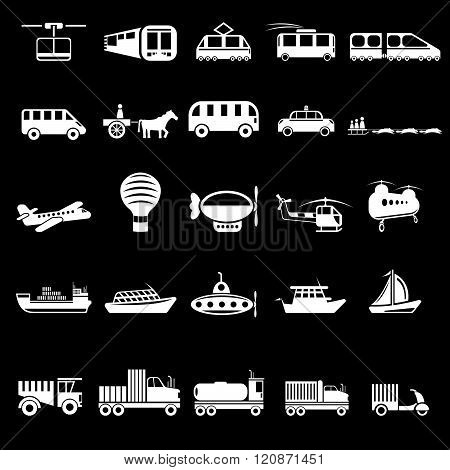 Twenty Five Vector Icons Of Transport Theme