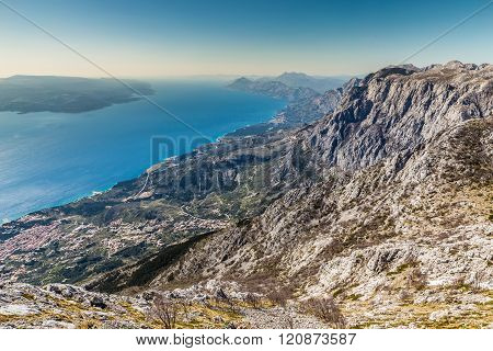 View On The Makarska Riviera Coastline From Biokovo Mountain - Biokovo Nature Park Dalmatia Croatia